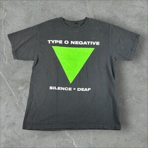 Vintage Type O Negative Shirt Mens Medium Black Green Silence = Deaf Gothic Band